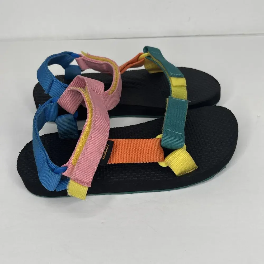 Teva Kids Girls 1 Sandals Multicolor Strap Breathable Water Summer Shoes - Picture 4 of 6